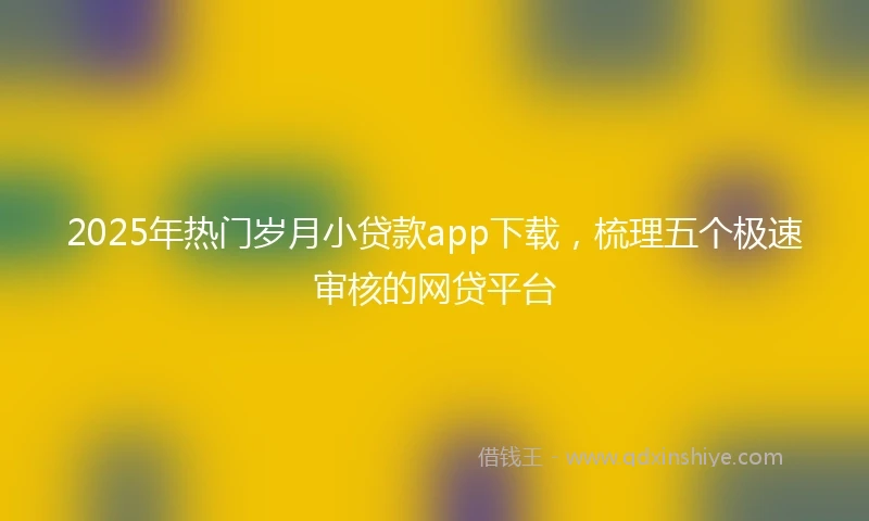 2025年热门岁月小贷款app下载，梳理五个极速审核的网贷平台