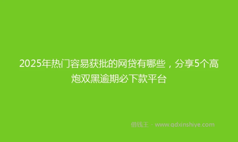 2025年热门容易获批的网贷有哪些，分享5个高炮双黑逾期必下款平台