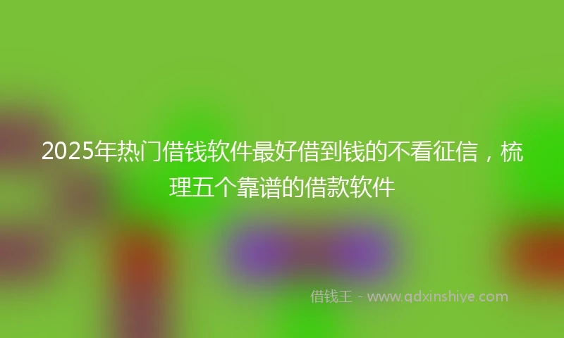 2025年热门借钱软件最好借到钱的不看征信，梳理五个靠谱的借款软件