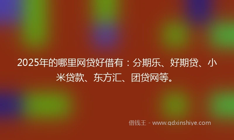 2025年的哪里网贷好借有：分期乐、好期贷、小米贷款、东方汇、团贷网等。