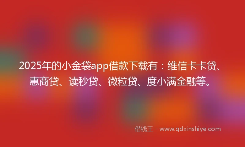 2025年的小金袋app借款下载有：维信卡卡贷、惠商贷、读秒贷、微粒贷、度小满金融等。