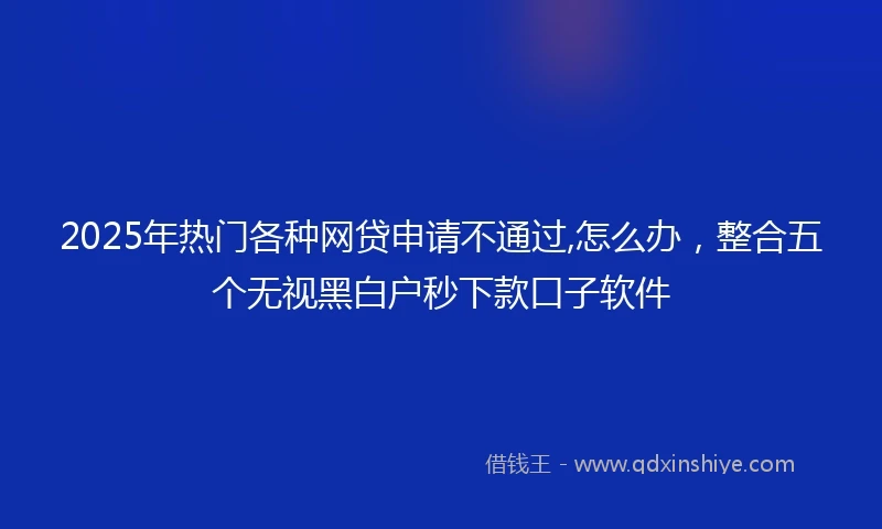 2025年热门各种网贷申请不通过,怎么办，整合五个无视黑白户秒下款口子软件