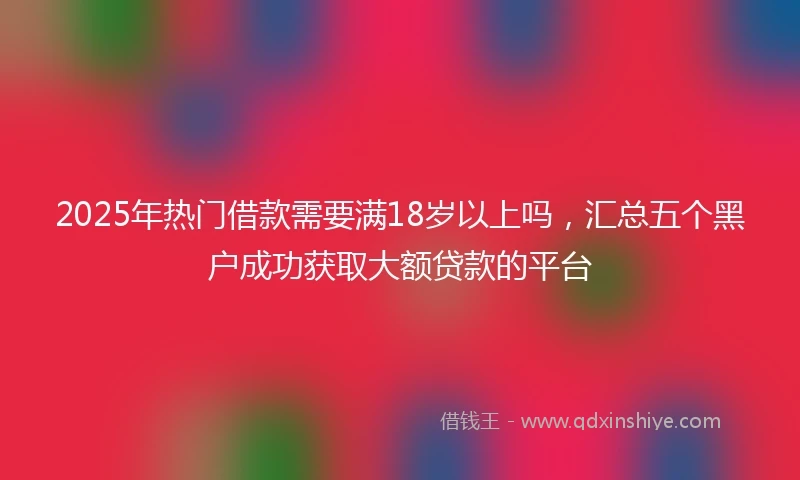 2025年热门借款需要满18岁以上吗，汇总五个黑户成功获取大额贷款的平台