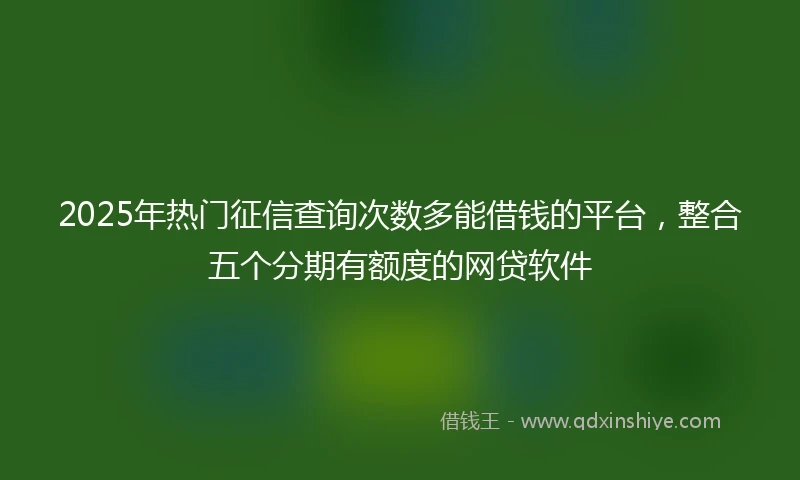 2025年热门征信查询次数多能借钱的平台，整合五个分期有额度的网贷软件