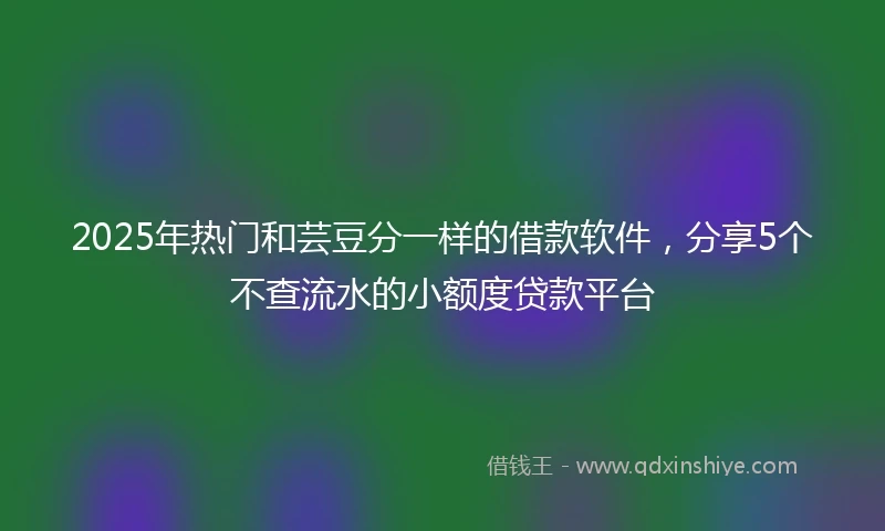 2025年热门和芸豆分一样的借款软件，分享5个不查流水的小额度贷款平台