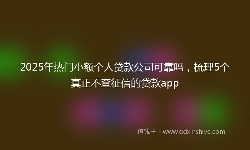2025年热门小额个人贷款公司可靠吗，梳理5个真正不查征信的贷款app