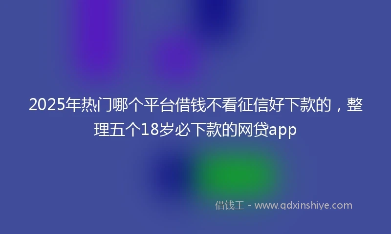 2025年热门哪个平台借钱不看征信好下款的，整理五个18岁必下款的网贷app