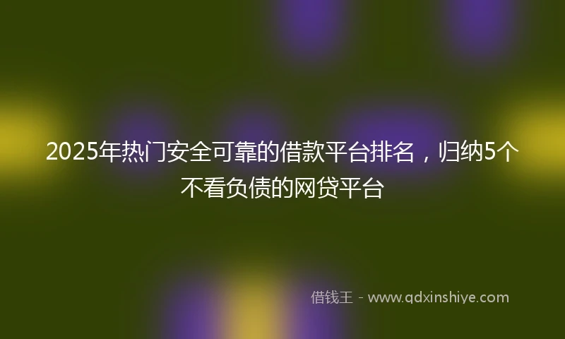 2025年热门安全可靠的借款平台排名，归纳5个不看负债的网贷平台