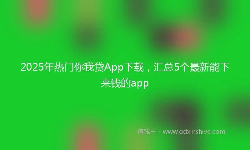 2025年热门你我贷App下载，汇总5个最新能下来钱的app