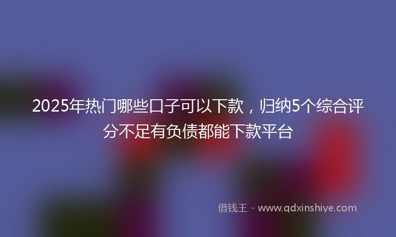 2025年热门哪些口子可以下款，归纳5个综合评分不足有负债都能下款平台