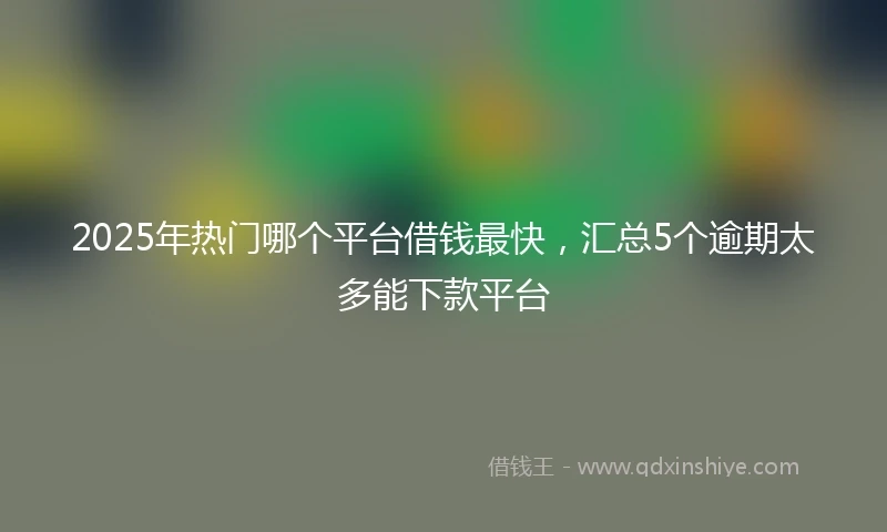 2025年热门哪个平台借钱最快，汇总5个逾期太多能下款平台