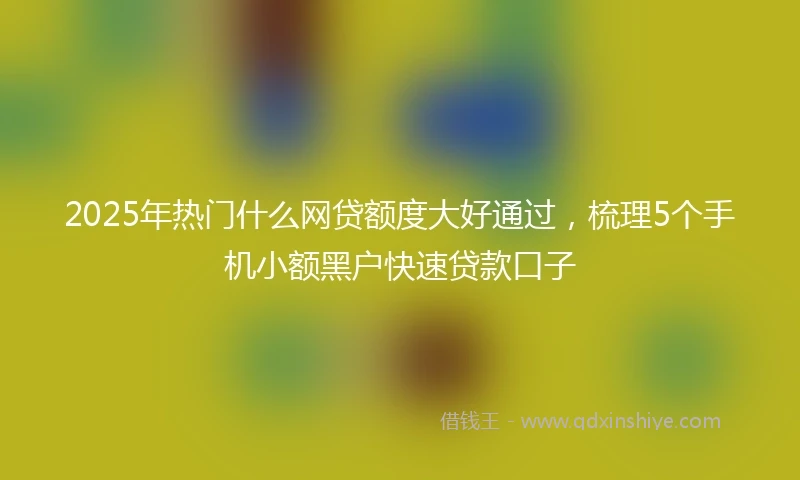 2025年热门什么网贷额度大好通过，梳理5个手机小额黑户快速贷款口子