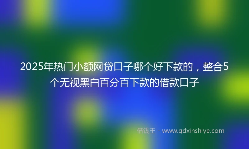 2025年热门小额网贷口子哪个好下款的，整合5个无视黑白百分百下款的借款口子