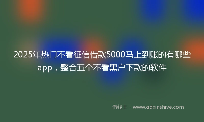 2025年热门不看征信借款5000马上到账的有哪些app，整合五个不看黑户下款的软件