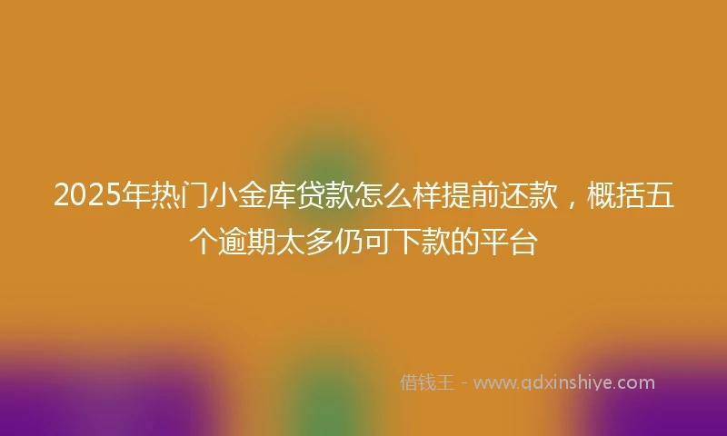 2025年热门小金库贷款怎么样提前还款，概括五个逾期太多仍可下款的平台