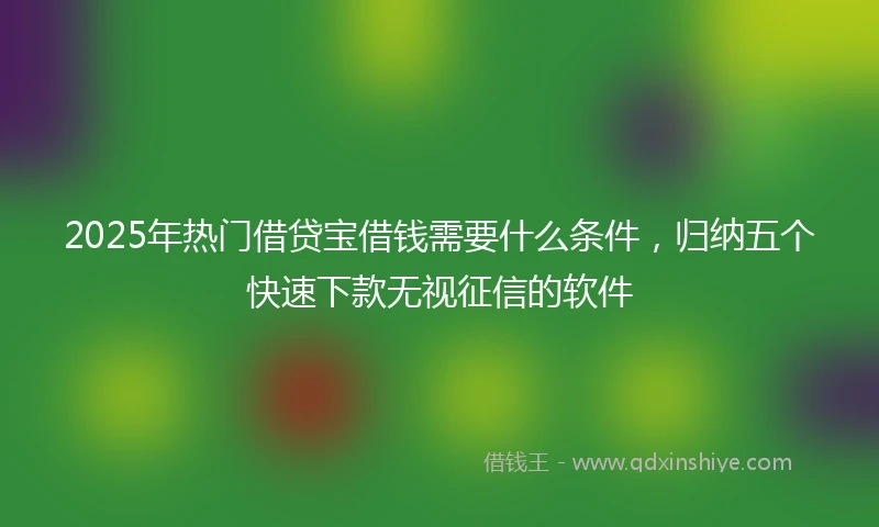 2025年热门借贷宝借钱需要什么条件，归纳五个快速下款无视征信的软件