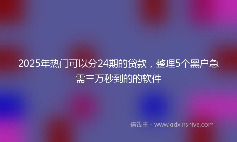 2025年热门可以分24期的贷款，整理5个黑户急需三万秒到的的软件