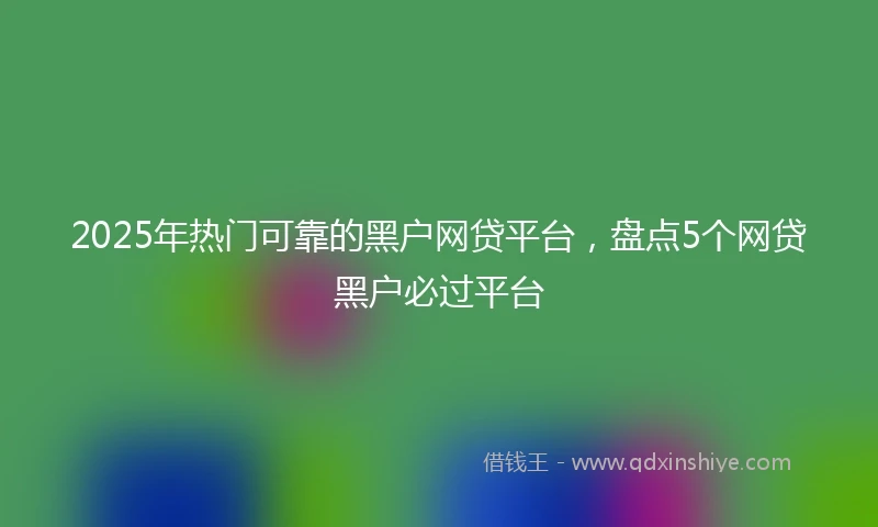 2025年热门可靠的黑户网贷平台，盘点5个网贷黑户必过平台