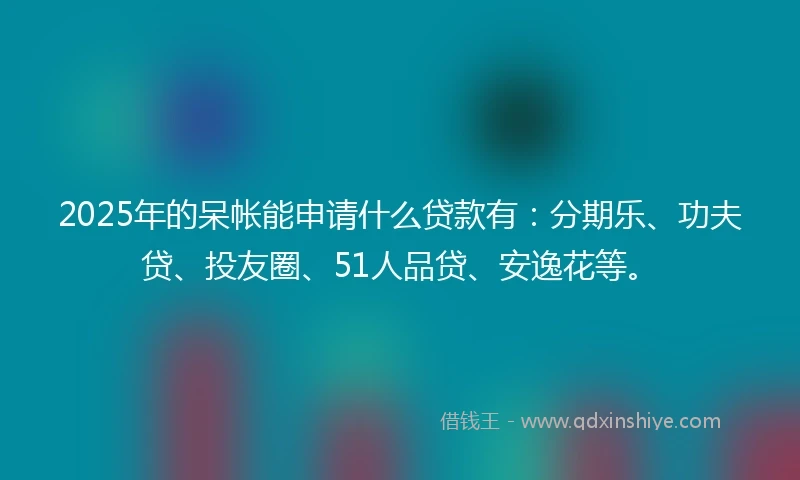 2025年的呆帐能申请什么贷款有：分期乐、功夫贷、投友圈、51人品贷、安逸花等。