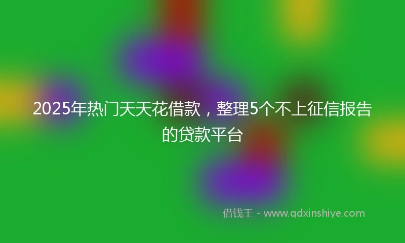 2025年热门天天花借款，整理5个不上征信报告的贷款平台