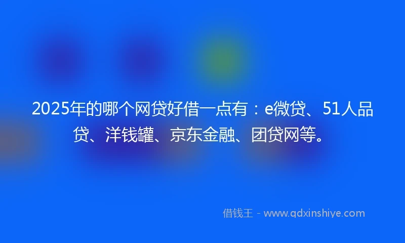 2025年的哪个网贷好借一点有：e微贷、51人品贷、洋钱罐、京东金融、团贷网等。