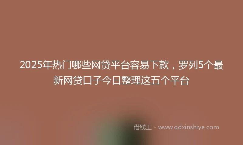 2025年热门哪些网贷平台容易下款，罗列5个最新网贷口子今日整理这五个平台