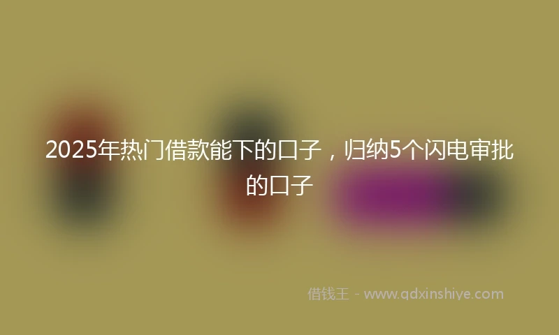 2025年热门借款能下的口子，归纳5个闪电审批的口子