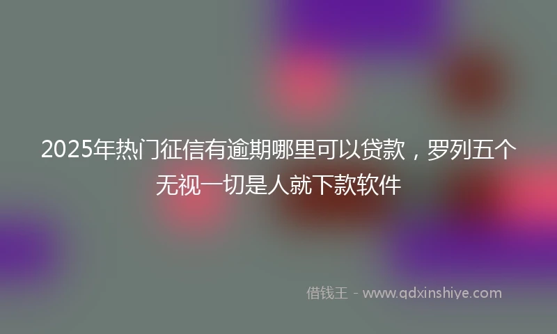 2025年热门征信有逾期哪里可以贷款，罗列五个无视一切是人就下款软件