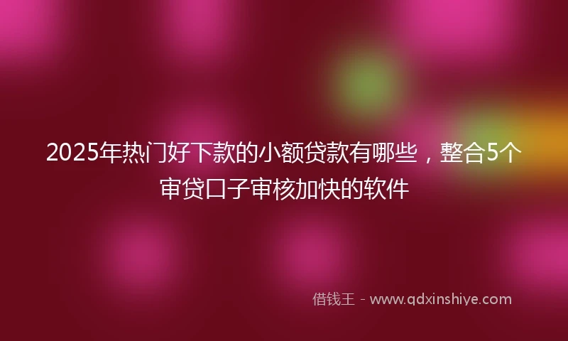 2025年热门好下款的小额贷款有哪些,整合5个审贷口子审核加快的软件