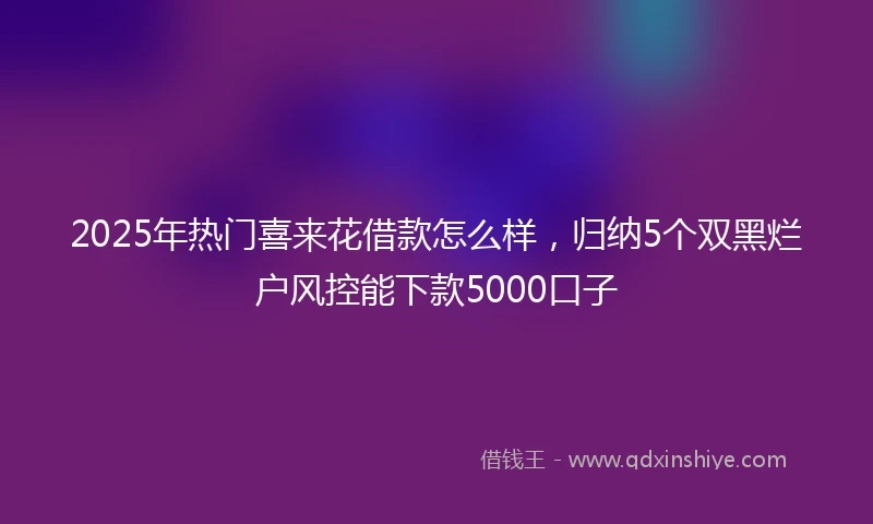 2025年热门喜来花借款怎么样，归纳5个双黑烂户风控能下款5000口子