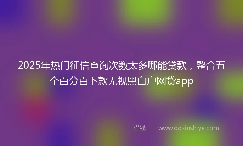 2025年热门征信查询次数太多哪能贷款，整合五个百分百下款无视黑白户网贷app