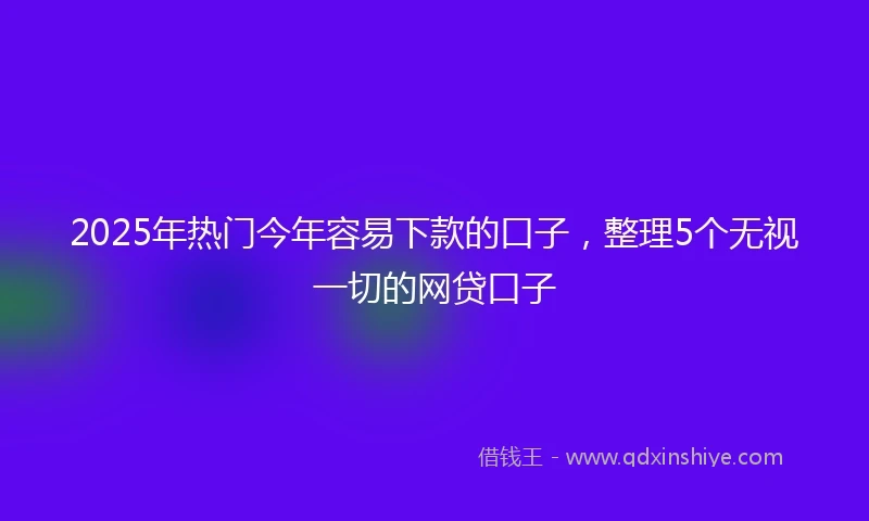 2025年热门今年容易下款的口子，整理5个无视一切的网贷口子