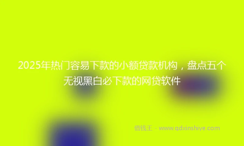 2025年热门容易下款的小额贷款机构，盘点五个无视黑白必下款的网贷软件