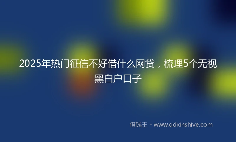 2025年热门征信不好借什么网贷，梳理5个无视黑白户口子