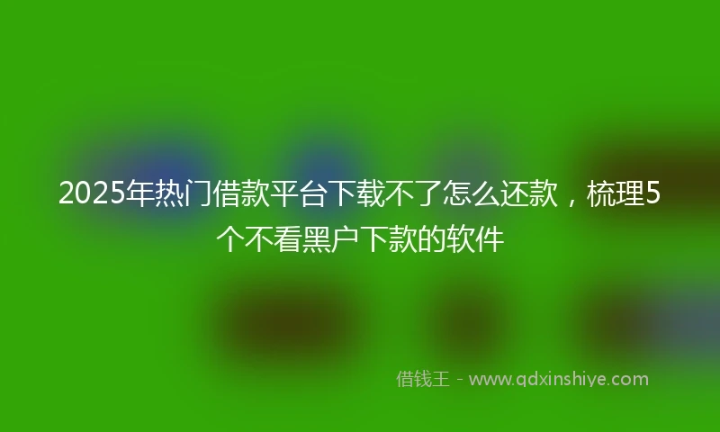 2025年热门借款平台下载不了怎么还款，梳理5个不看黑户下款的软件