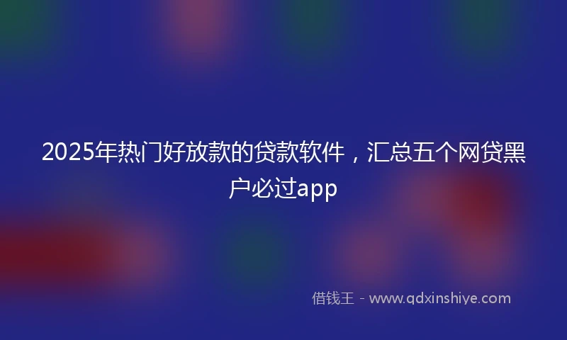2025年热门好放款的贷款软件,汇总五个网贷黑户必过app