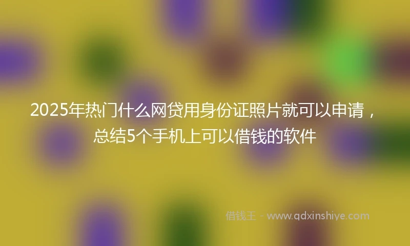 2025年热门什么网贷用身份证照片就可以申请，总结5个手机上可以借钱的软件