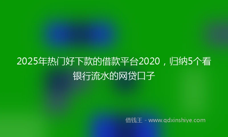 2025年热门好下款的借款平台2020，归纳5个看银行流水的网贷口子