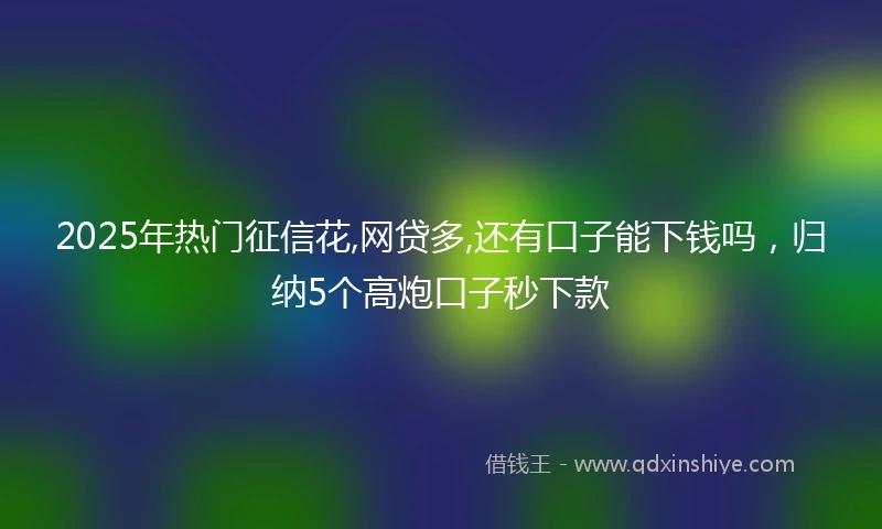 2025年热门征信花,网贷多,还有口子能下钱吗，归纳5个高炮口子秒下款