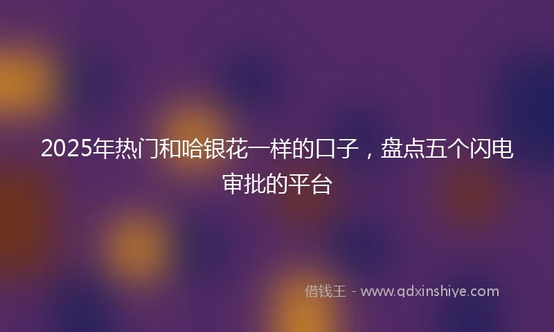 2025年热门和哈银花一样的口子，盘点五个闪电审批的平台