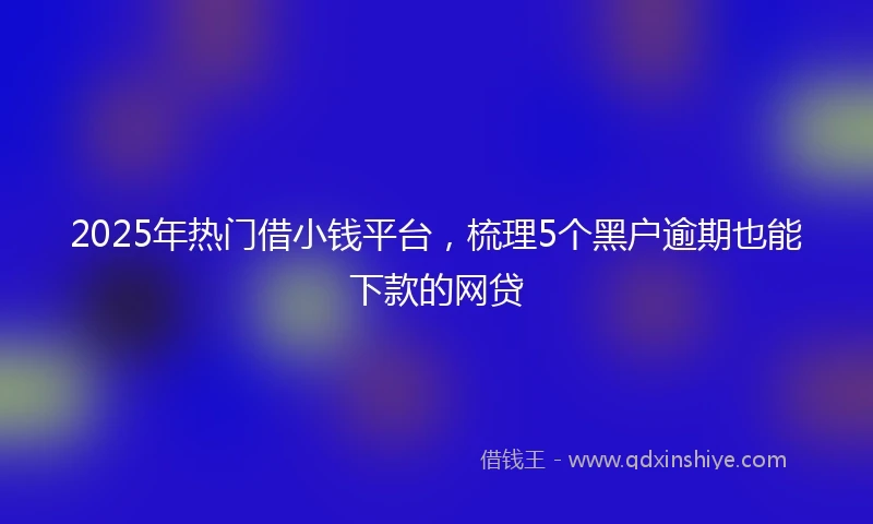 2025年热门借小钱平台，梳理5个黑户逾期也能下款的网贷