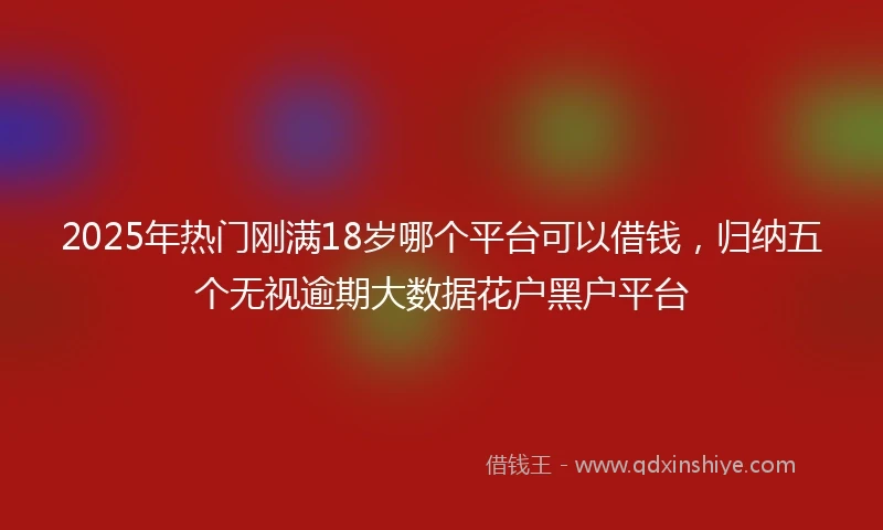 2025年热门刚满18岁哪个平台可以借钱，归纳五个无视逾期大数据花户黑户平台