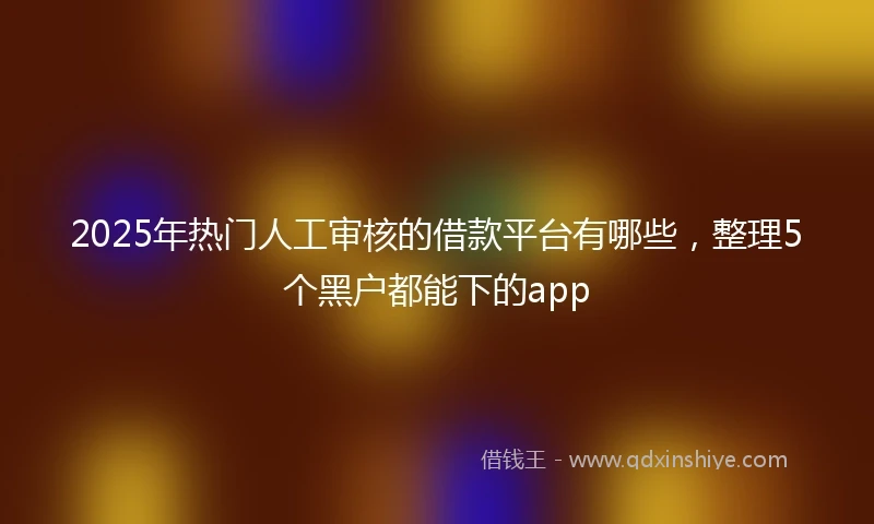 2025年热门人工审核的借款平台有哪些，整理5个黑户都能下的app