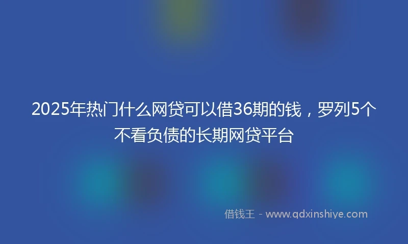 2025年热门什么网贷可以借36期的钱，罗列5个不看负债的长期网贷平台