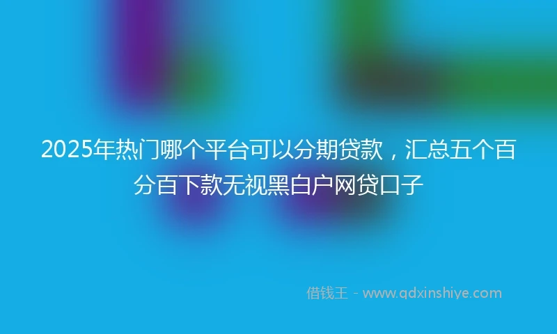 2025年热门哪个平台可以分期贷款，汇总五个百分百下款无视黑白户网贷口子
