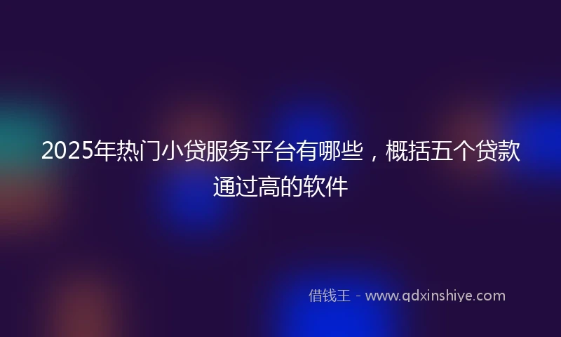 2025年热门小贷服务平台有哪些，概括五个贷款通过高的软件