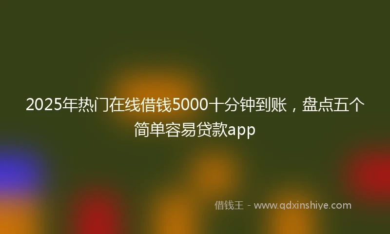 2025年热门在线借钱5000十分钟到账，盘点五个简单容易贷款app