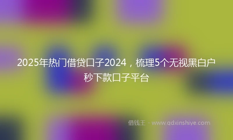2025年热门借贷口子2024，梳理5个无视黑白户秒下款口子平台