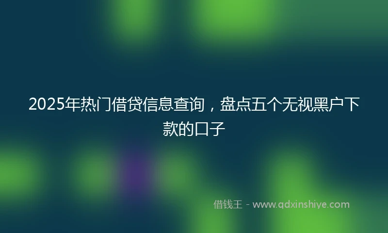 2025年热门借贷信息查询，盘点五个无视黑户下款的口子