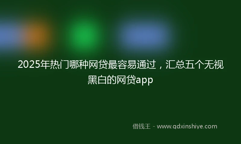 2025年热门哪种网贷最容易通过，汇总五个无视黑白的网贷app